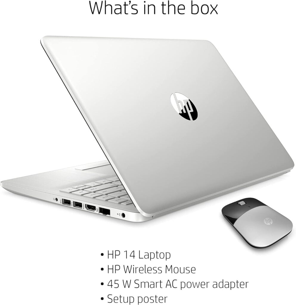 2020 HP 14 HD (1366 x 768) Thin and Light Laptop PC, Intel Celeron N4020 Dual-Core Processor, 4GB DDR4 Memory, 64GB eMMC, HDMI, WiFi, Bluetooth, Windows 10 S, 1 Year Microsoft 365, Snowflake White